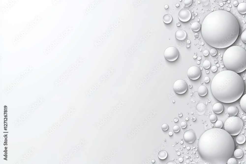 Abstract white drops on white surface