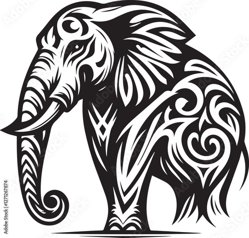 Wallpaper Mural sketch of a tribal elephant tattoo. elephant logo. vector drawing graceful and graceful king of beasts elephant Torontodigital.ca