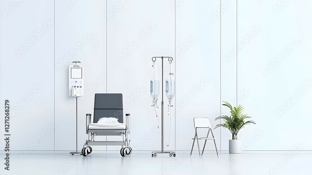 Fototapeta premium Modern Hospital Room Interior with Medical Equipment