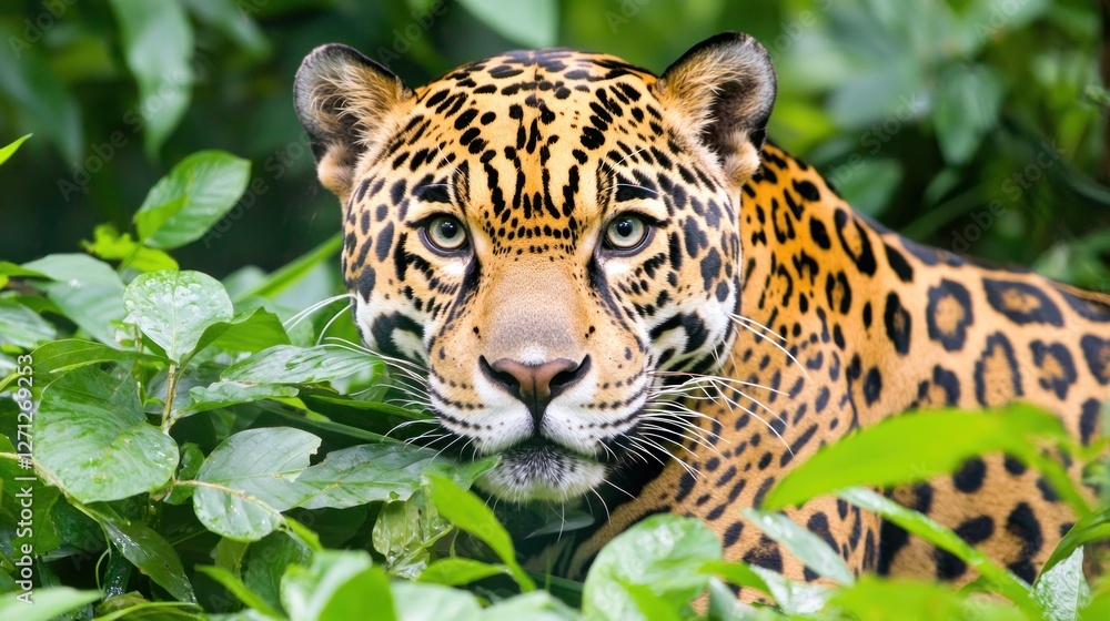 Magnificent Jaguar in Lush Amazon Rainforest Magnificent Jaguar in Lush Amazon Rainforest