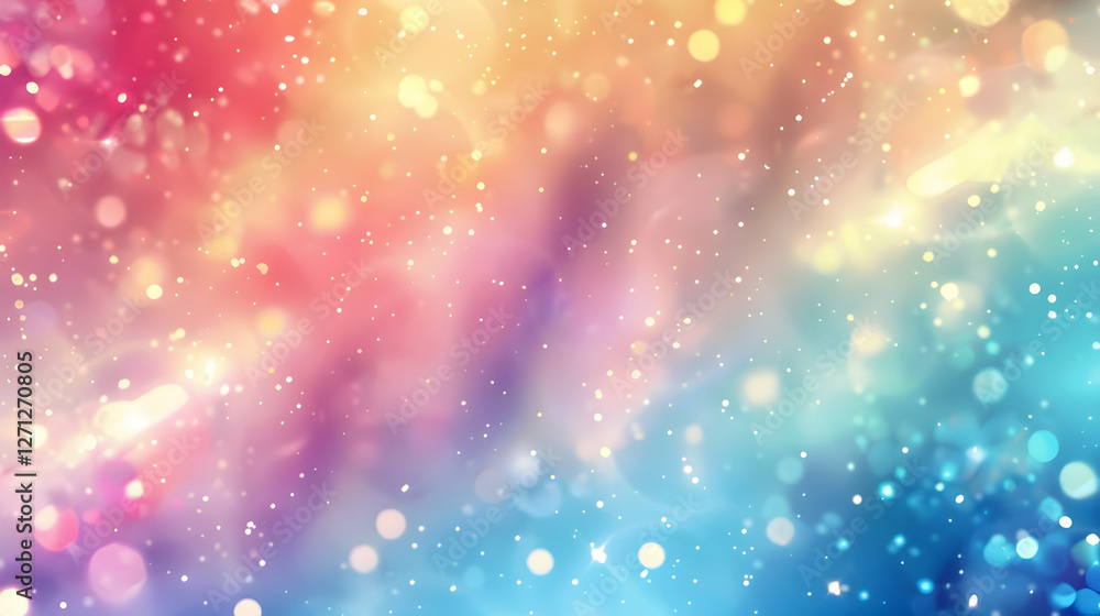 Fototapeta premium Colorful abstract background with soft bokeh lights creating a dreamy atmosphere (1)