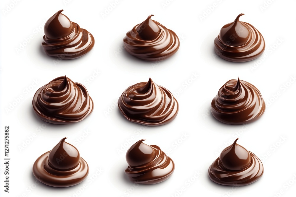 Gourmet chocolate swirls collection for dessert toppings and decorations Gourmet chocolate swirls collection for dessert toppings and decorations