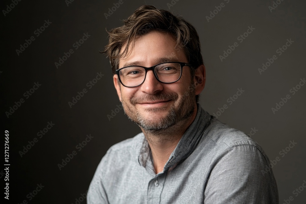 Happy Man Video Conference Webinar Portrait, Happy Man Video Conference Webinar Portrait,