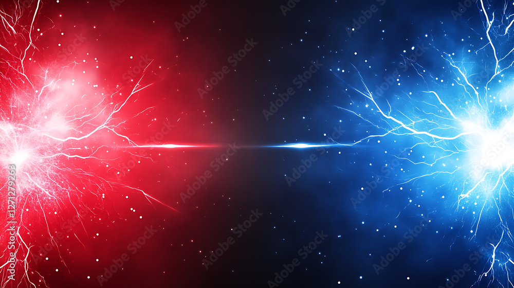 custom made wallpaper toronto digitalRed Versus Blue Abstract Lightning Clash Energy Particles Background Sci Fi High Tech Futuristic Style