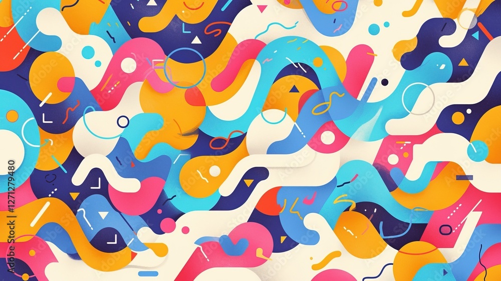 Fototapeta premium Abstract colorful shapes background design (3)