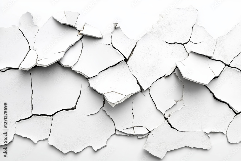 Hole breaking through white wall isolated on white background Hole breaking through white wall isolated on white background
