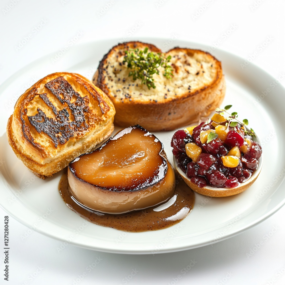 Delicious gourmet breakfast platter restaurant kitchen food photography inviting atmosphere close-up culinary art