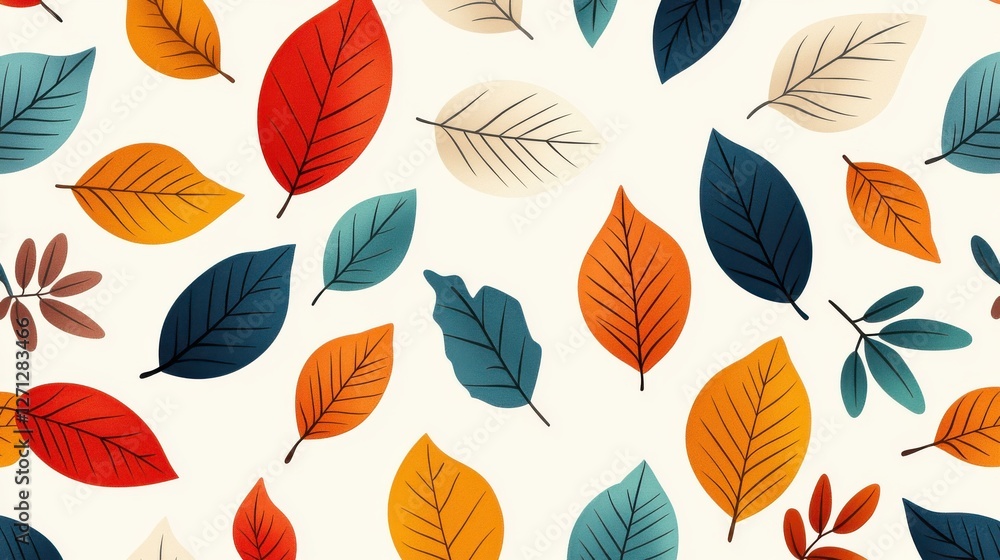 Background pattern leaf concept. Vibrant Autumn Leaf Pattern Colorful Falling Leaves Background for Seasonal Designs Background pattern leaf concept. Vibrant Autumn Leaf Pattern Colorful Falling Leaves Background for Seasonal Designs