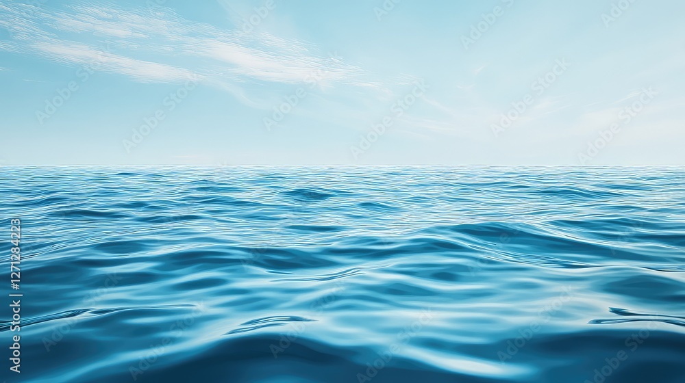 A peaceful ocean view, soft ripples on the water's surface with the horizon in the distance, perfect for copy or design. A peaceful ocean view, soft ripples on the water's surface with the horizon in the distance, perfect for copy or design.