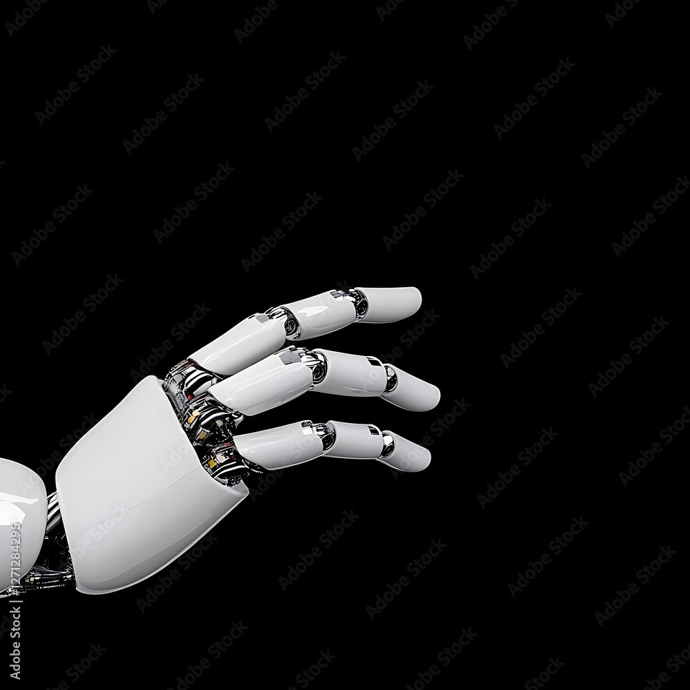 Robotic Arm Gesture Precision Artificial Intelligence Concept Modern Future Technology Hand Robotic Arm Gesture Precision Artificial Intelligence Concept Modern Future Technology Hand