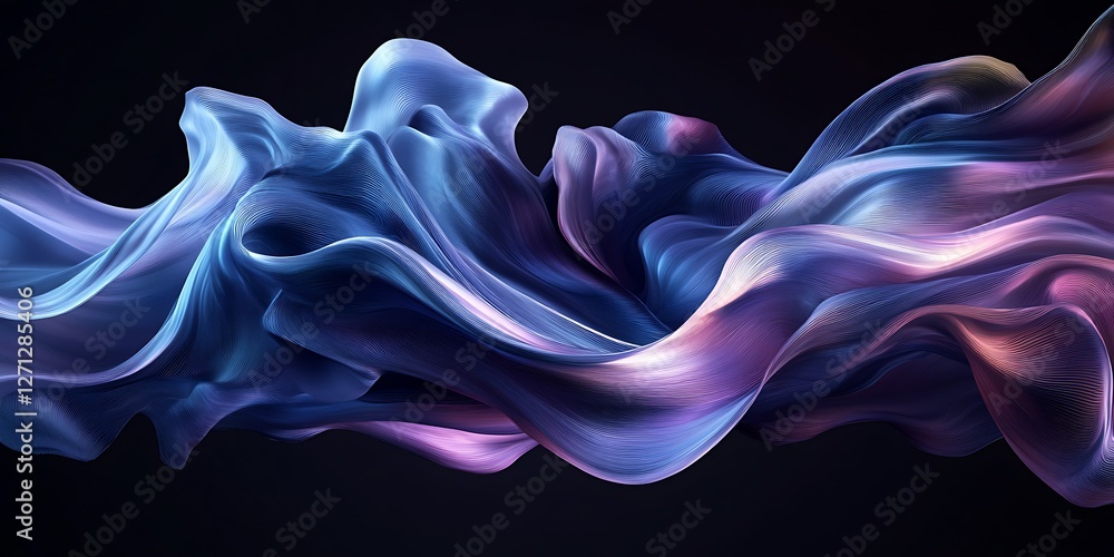Obraz premium Abstract Flowing Fabric, Dynamic Movement