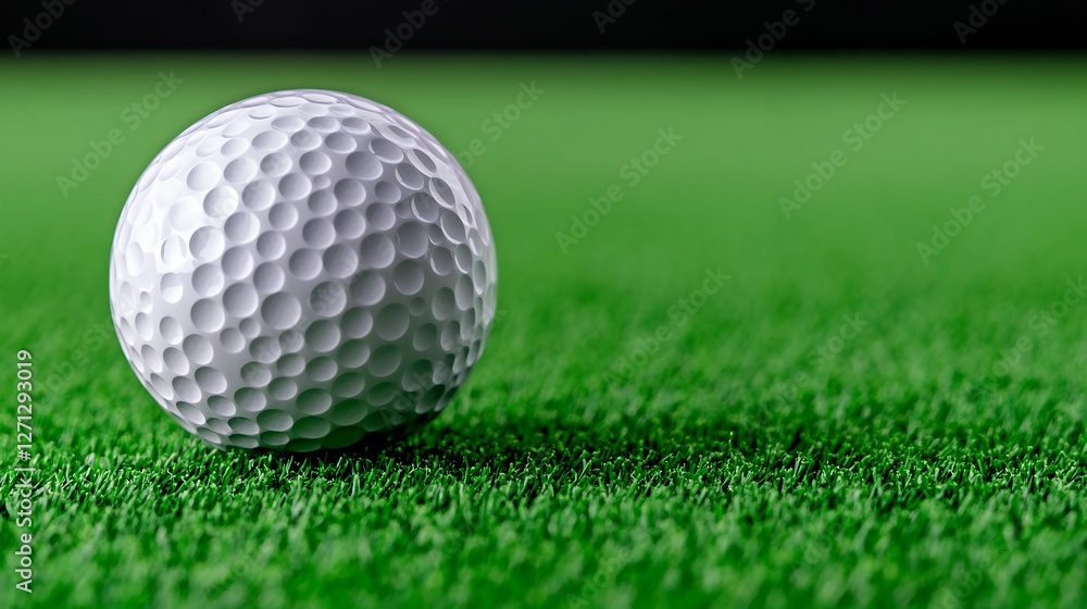 Obraz premium Close-Up Of A White Golf Ball Resting On Lush Green Grass Surface