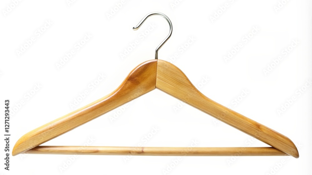 Wooden Clothes Hanger on White Background Wooden Clothes Hanger on White Background