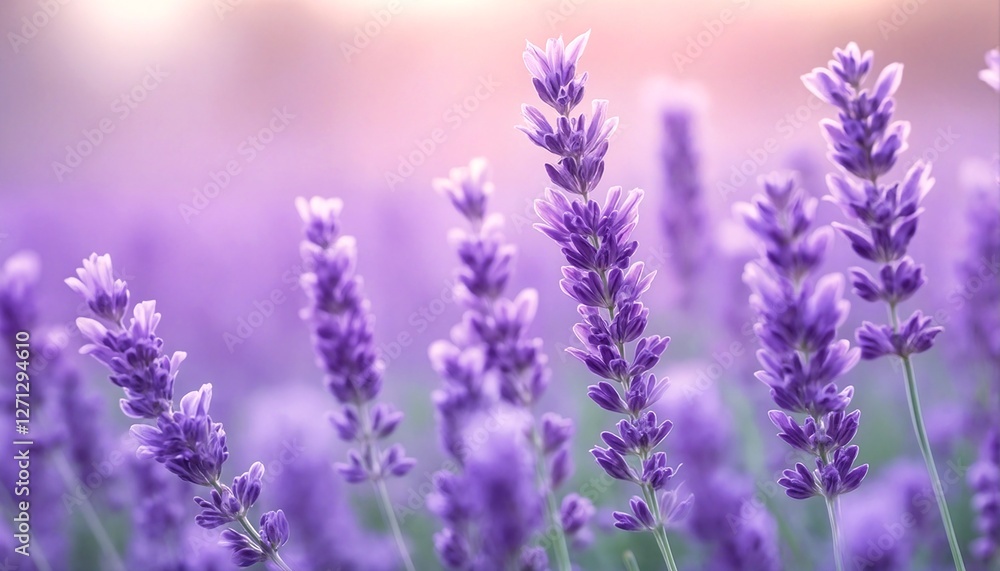 Fototapeta premium Lavender Field With Blurred Background.