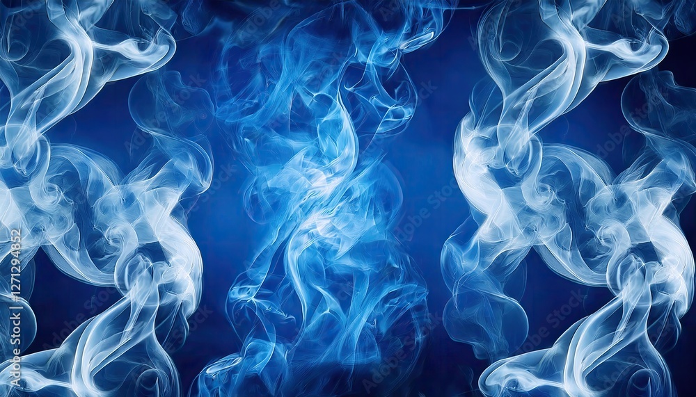 Fototapeta premium Smoke on blue background