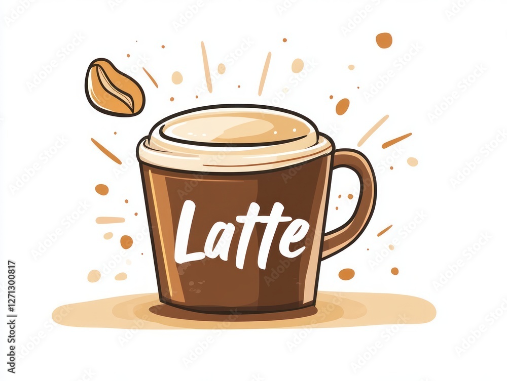 drawn line doodle style cafe illustrations, black line icons, cafe logos, take out cup and various coffee sorts, Latte line icon drawn line doodle style cafe illustrations, black line icons, cafe logos, take out cup and various coffee sorts, Latte line icon