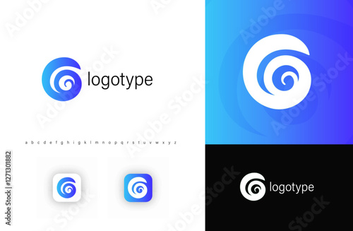Hurricane swirl logo symbolizing motion, energy, innovation. Ideal for weather control technology, tornado early warning tech, digital businesses. Modern gradient vector logo concept