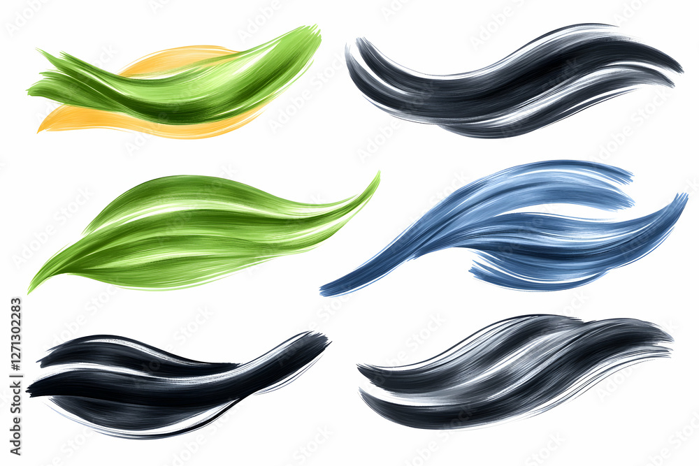 Obraz premium Abstract watercolor leaf design elements