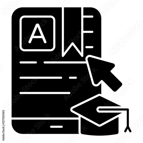 A colored design icon of mobile bookmark