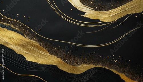 金と黒の和風な背景素材