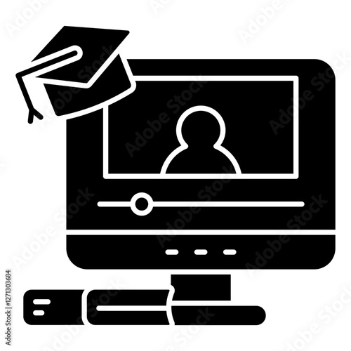 A beautiful design icon of online lecture