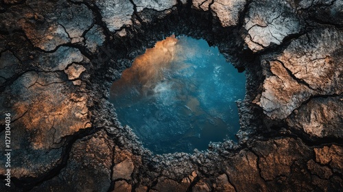 Wallpaper Mural A bubbling pool of crude oil emerging from the ground Torontodigital.ca