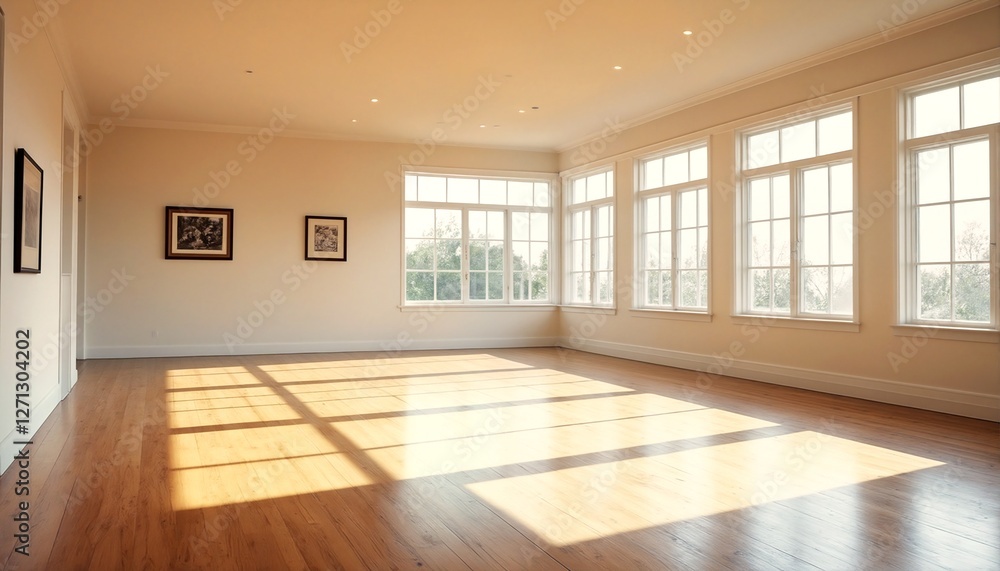 empty room with hardwood floors and natural light. empty room with hardwood floors and natural light.
