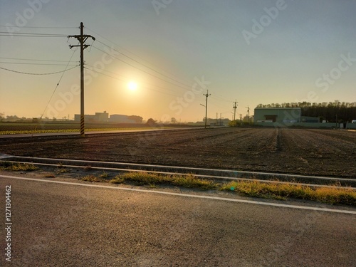 Quiet field sunse photo