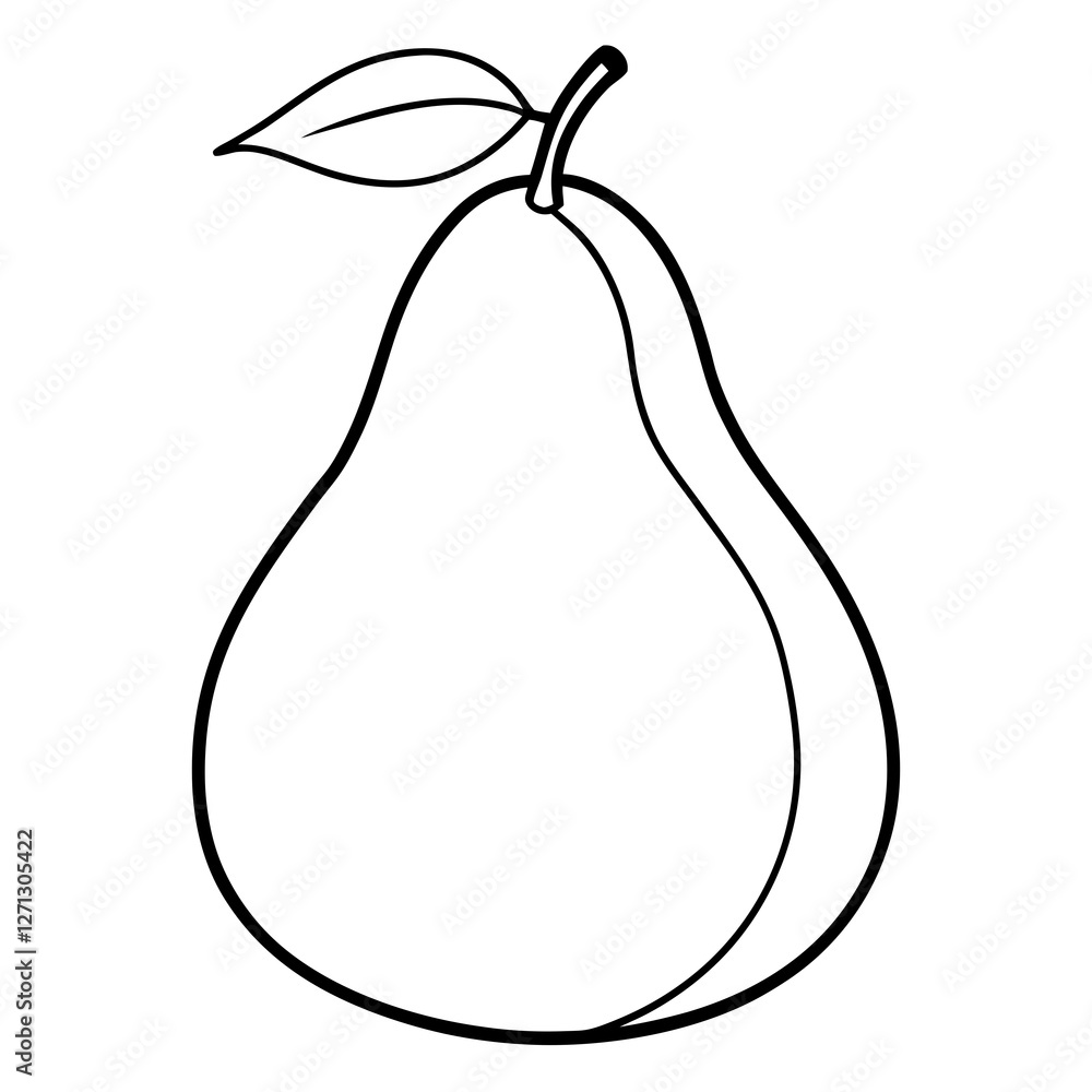 Simple Pear Outline for Vector Projects Simple Pear Outline for Vector Projects