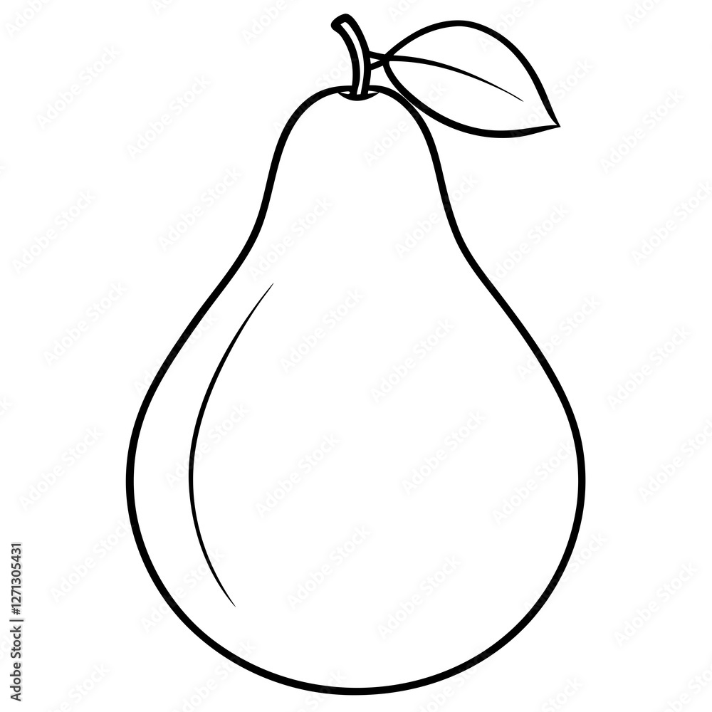 Simple Pear Outline for Vector Projects Simple Pear Outline for Vector Projects