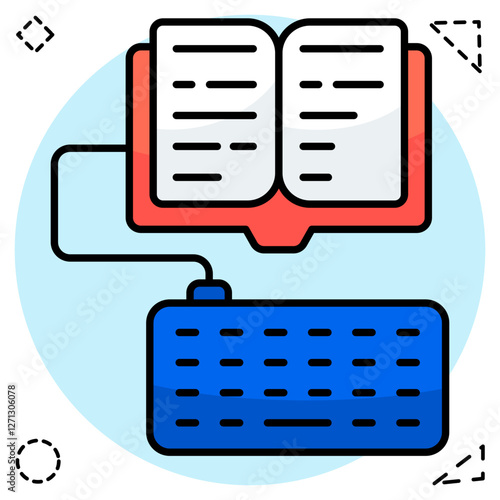 A beautiful design icon of digital book