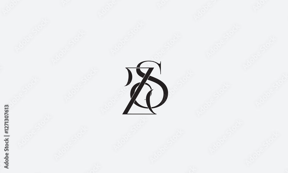 Obraz premium ZS, SZ , Z , S , Abstract Letters Logo Monogram