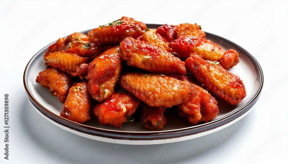 Korean fried chicken wings; deep fried chicken wing; roasted chicken wings, Korean quisine; American cuisine Korean fried chicken wings; deep fried chicken wing; roasted chicken wings, Korean quisine; American cuisine