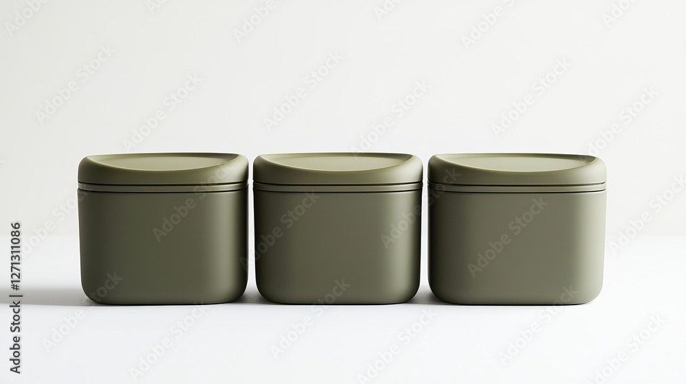 Modern Olive Green Storage Containers Set Minimalist Kitchen Organization Square Canisters Stylish Home Decor Elegant Design Three Containers Simple Modern Olive Green Storage Containers Set Minimalist Kitchen Organization Square Canisters Stylish Home Decor Elegant Design Three Containers Simple
