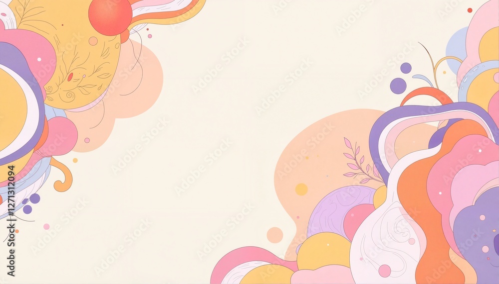 Vibrant Abstract Artwork with Floral Patterns Vibrant Abstract Artwork with Floral Patterns