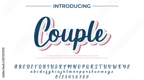 Couple Font Stylish brush painted an uppercase vector letters, alphabet, typeface