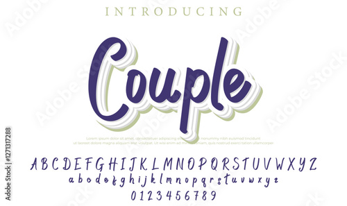 Couple Font Stylish brush painted an uppercase vector letters, alphabet, typeface