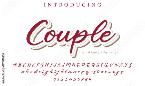 Couple Font Stylish brush painted an uppercase vector letters, alphabet, typeface