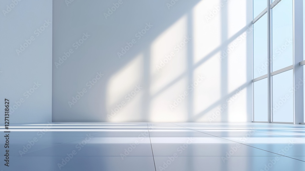 Fototapeta premium Light Dances Through an Empty Modern Space