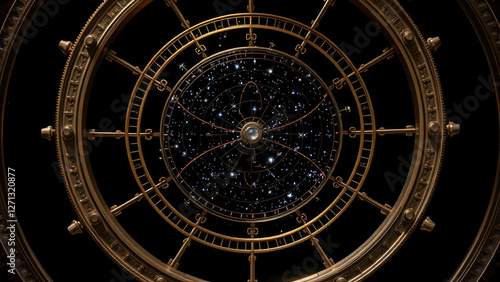 Wallpaper Mural Creative composition of Gemini zodiac constellation and armillary sphere, astrology forecast, mythology concept, astrology signs Torontodigital.ca