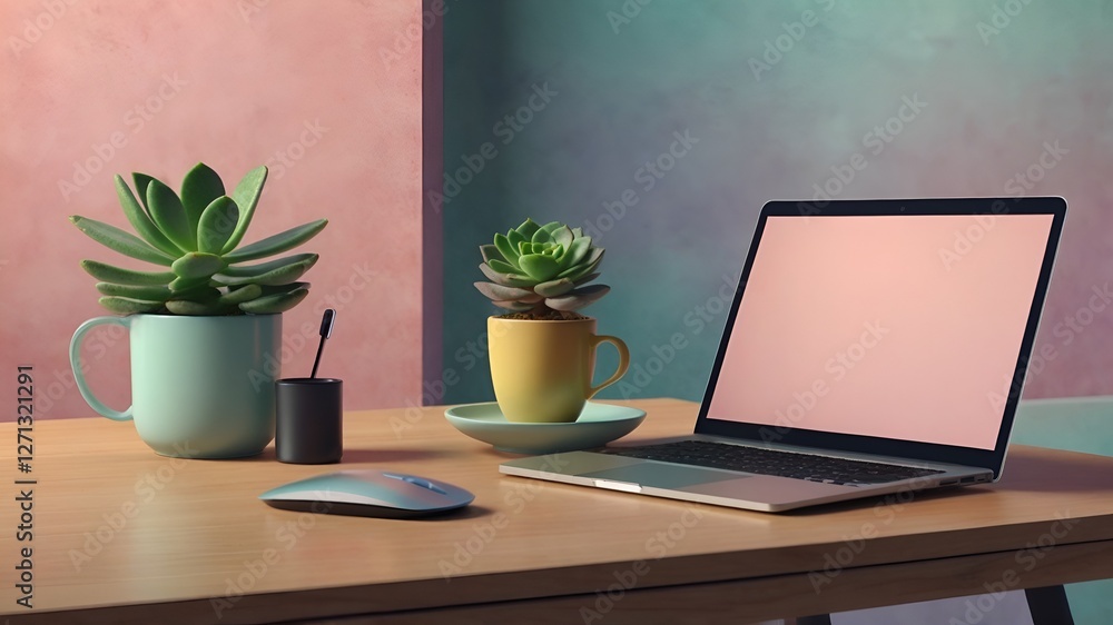 laptop on the table laptop on the table