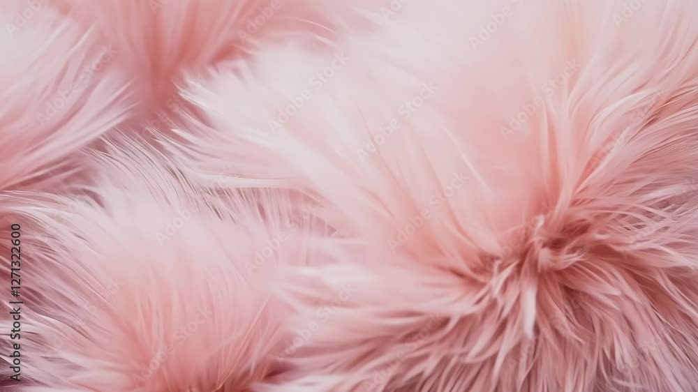 Fluffy Baby Pink Fur Texture in Slow Motion Close-Up Fluffy Baby Pink Fur Texture in Slow Motion Close-Up