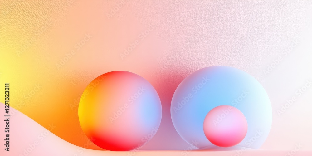 Abstract gradient spheres on vibrant colorful background illustration Abstract gradient spheres on vibrant colorful background illustration