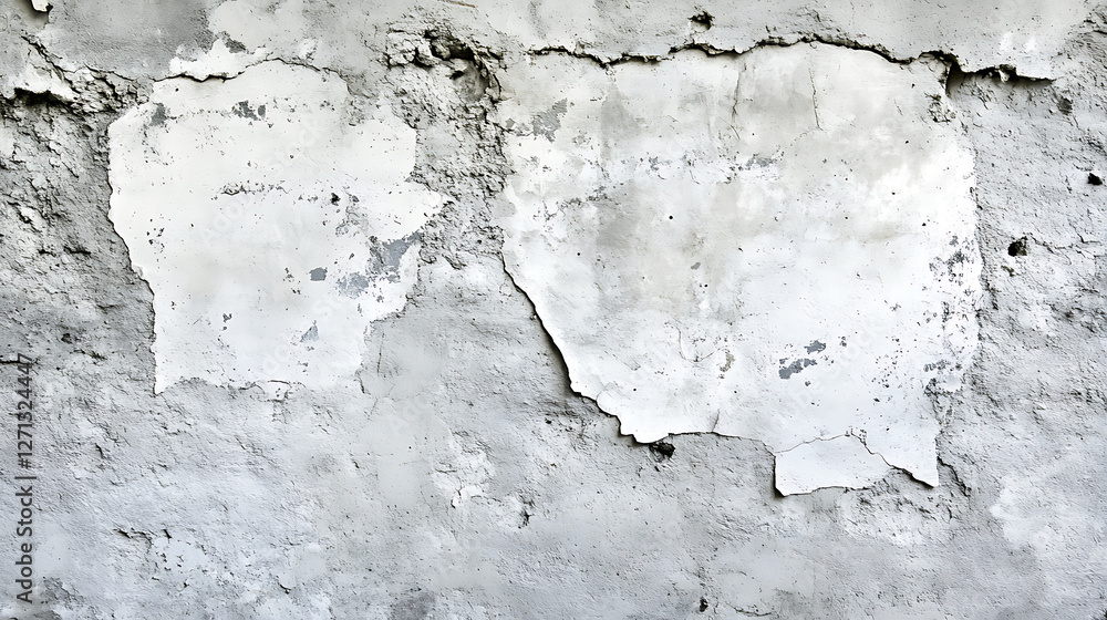 Obraz premium Gray and White Peeling Paint Wall Texture