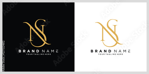 Alphabet letters Initials Monogram logo NS or SN