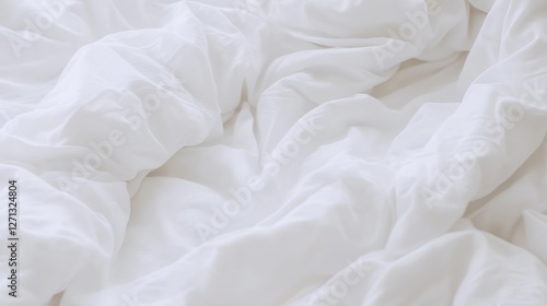 Soft and Inviting Wrinkled White Fabric Texture for Cozy Home Decor Inspirations : Generative AI photo