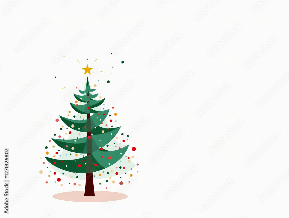 Hand drawn christmas green tree on white background. Watercolor painting Hand drawn christmas green tree on white background. Watercolor painting