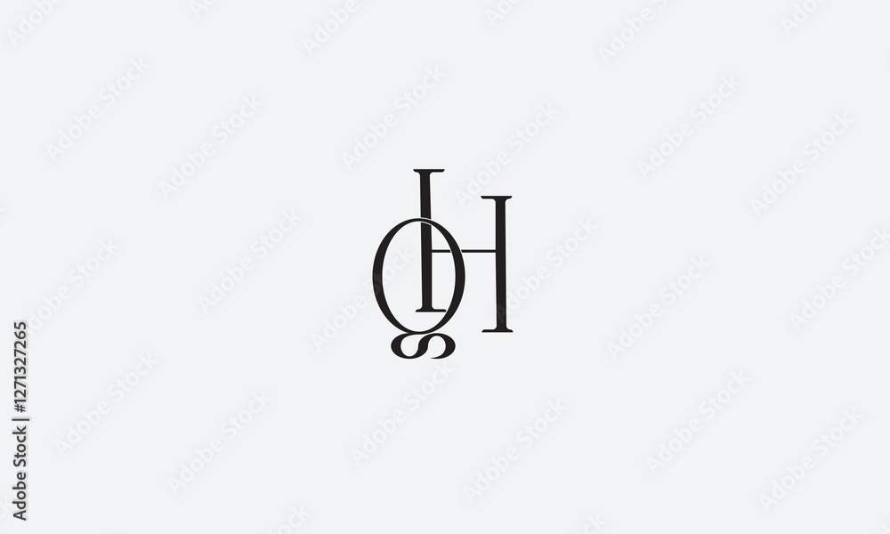 QH, HQ , Q , H , Abstract Letters Logo Monogram QH, HQ , Q , H , Abstract Letters Logo Monogram