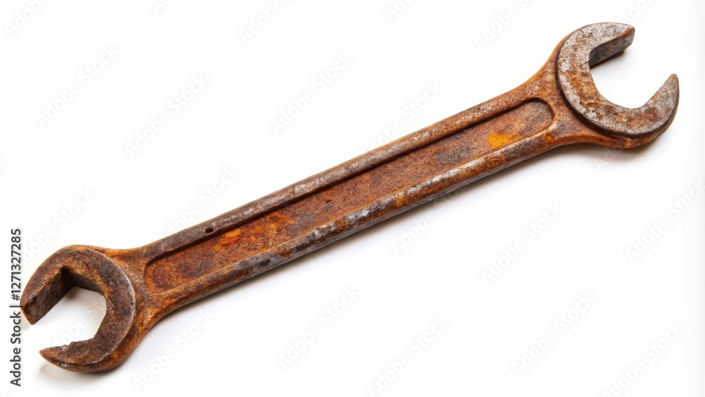 Rusty Wrench on White Background Rusty Wrench on White Background