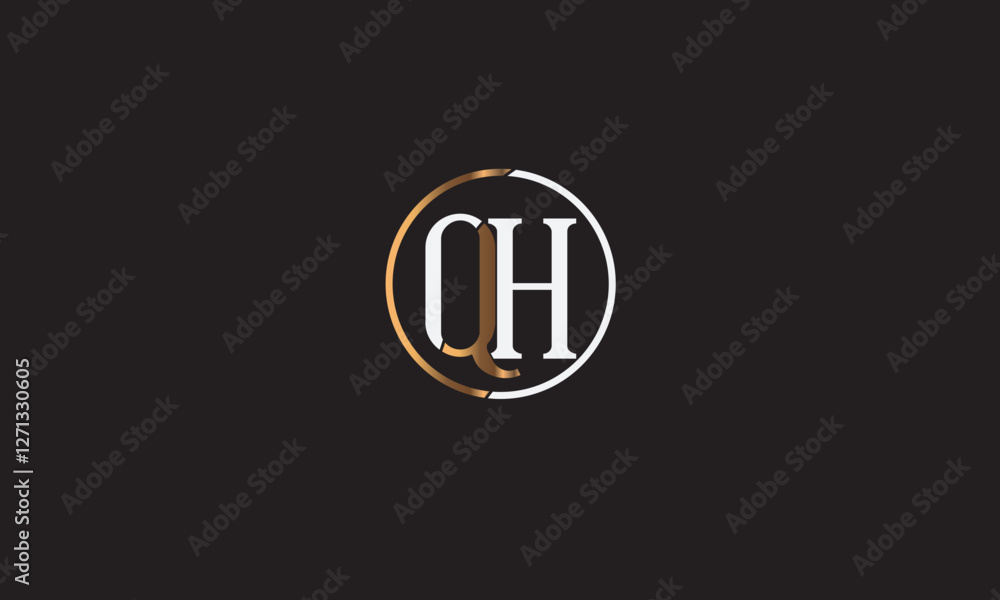 QH, HQ , Q , H , Abstract Letters Logo Monogram QH, HQ , Q , H , Abstract Letters Logo Monogram